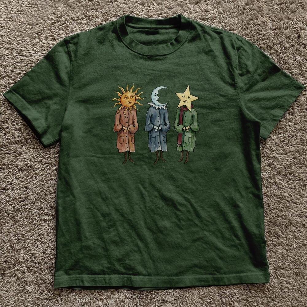 Green Sun Moon Star Tarot Tee